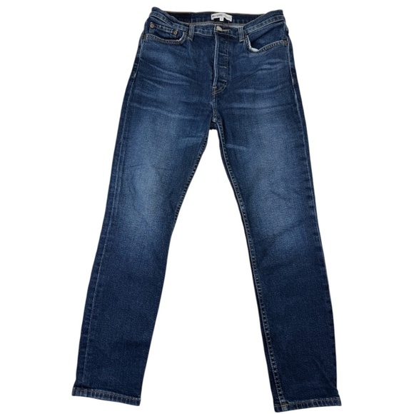 RE/DONE Originals High Rise Ankle Crop Denim Jeans Midnight Blue 28 - Picture 2 of 14